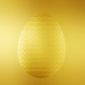 Triangular Polygonal gold Easter egg on golden background