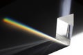 Triangular Prism dispersing sun beam splitting into a spectrum on white background Royalty Free Stock Photo