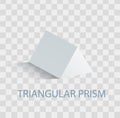 Triangular Prism Geometric Figure in white Color