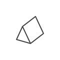 Triangular prism geometrical figure outline icon
