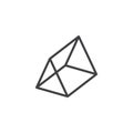 Triangular prism geometrical figure outline icon