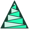 Triangular pyramid assembled from green triangles