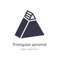 triangular pyramid outline icon. isolated line vector illustration from user interface collection. editable thin stroke triangular