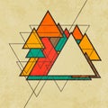 Triangular retro abstract background vector