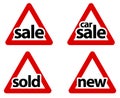 Triangular Road Sale Signs