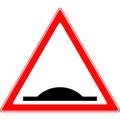 Triangular road sign, artificial irregularity. Vector image. Royalty Free Stock Photo