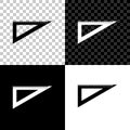 Triangular ruler icon isolated on black, white and transparent background. Straightedge symbol. Geometric symbol. Vector Royalty Free Stock Photo