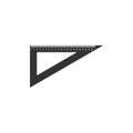 Triangular ruler icon isolated. Straightedge symbol. Geometric symbol