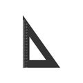 Triangular ruler icon isolated. Straightedge symbol. Geometric symbol. Flat design
