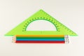 Triangular ruler for studying at school isolated Royalty Free Stock Photo