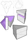 Triangular Self Assembly Packaging and Die-cut Pattern.