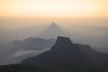 Triangular shadow from the mountain Adam Peak on the sunrise. Sri Lanka Royalty Free Stock Photo