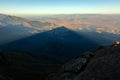 Triangular shadows of a mountain seen from the summit in mantiqueira range - Brazil Royalty Free Stock Photo