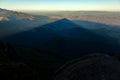 Triangular shadows of a mountain seen from the summit in mantiqueira range - Brazil Royalty Free Stock Photo