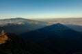 Triangular shadows of a mountain seen from the summit in mantiqueira range - Brazil Royalty Free Stock Photo