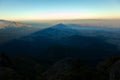 Triangular shadows of a mountain seen from the summit in mantiqueira range - Brazil Royalty Free Stock Photo