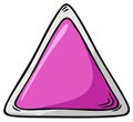Triangular shape with a vibrant pink fill and thick black outline Royalty Free Stock Photo