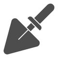Triangular shovel solid icon. Cement shovel vector illustration isolated on white. Tool glyph style design, designed for