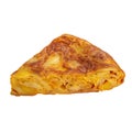 Triangular Slice of Spanish Potato Omelette Tortilla EspaÃÆÃÂ±ola Keywords: tortilla espaÃÆÃÂ±ola Royalty Free Stock Photo
