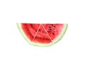 Triangular slices of watermelon on a white background