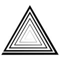 Triangular spiral, a maze, vector optical illusion, illusion of depth, template, logo, triangle tattoo Royalty Free Stock Photo