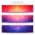 Triangular Structure Colorful Web Banners Set Royalty Free Stock Photo