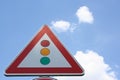 Triangular taffic signal road sign, Germany. Royalty Free Stock Photo