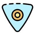 Triangular tailor button icon color outline vector Royalty Free Stock Photo