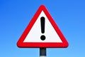 Triangular traffic sign with an exclamation mark Royalty Free Stock Photo