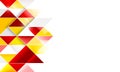 Triangular vector red white yellow geometric symmetrical background.