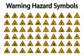 Triangular Warning Hazard Symbols labels On White Background