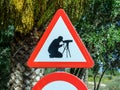 Triangular warning signal by animal sighting area