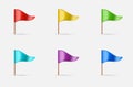 Triangular Waving Flag Set of Icons
