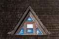 Triangular wooden skylight, Beskids, Poland
