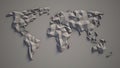 Triangular world map 3d rendering