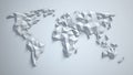 Triangular world map 3d rendering