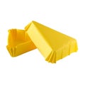 Triangular yellow paper baking forms for cakes