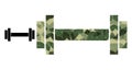 Triangulated Mosaic Barbell Icon in Camo Army Colors