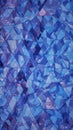 Triangulated multilayered blue glass shape abstract 3D rendering