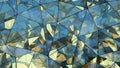 Triangulated multilayered glass shape abstract 3D rendering