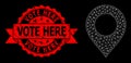 Triangulated Network Mesh Map Mark Image and Distress Vote Here Stamp Royalty Free Stock Photo
