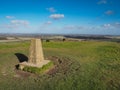Triangulation point at the top of Beacon Hill, Burghclere, overlooking Watership Down and countryside of Berkshire Royalty Free Stock Photo