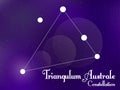 Triangulum Australe constellation. Starry night sky. Cluster of stars, galaxy. Deep space. Vector illustration Royalty Free Stock Photo