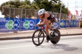 Triathlete cycling