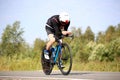 Triathlete overcomes the Cycling stage.