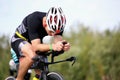 Triathlete overcomes the Cycling stage.