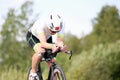 Triathlete overcomes the Cycling stage.
