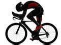 Triathlete triathlon Cyclist cycling silhouette isolated white background Royalty Free Stock Photo