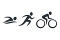 Triathlon activity icons Royalty Free Stock Photo