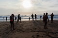 Triathlon Athletes Beach Ocean Swim Start
